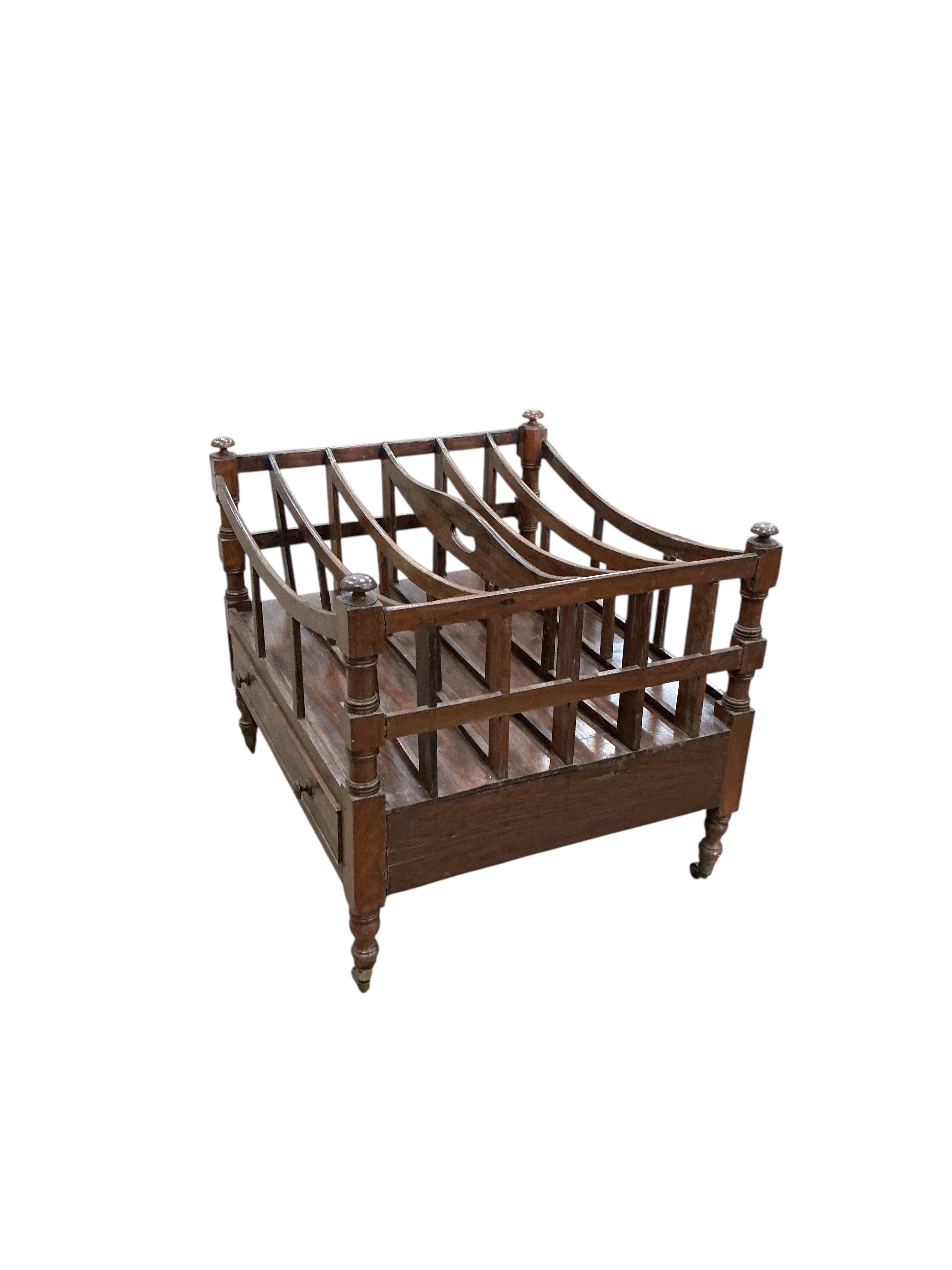 A rosewood six division Canterbury, width 61cm, depth 55cm, height 52cm